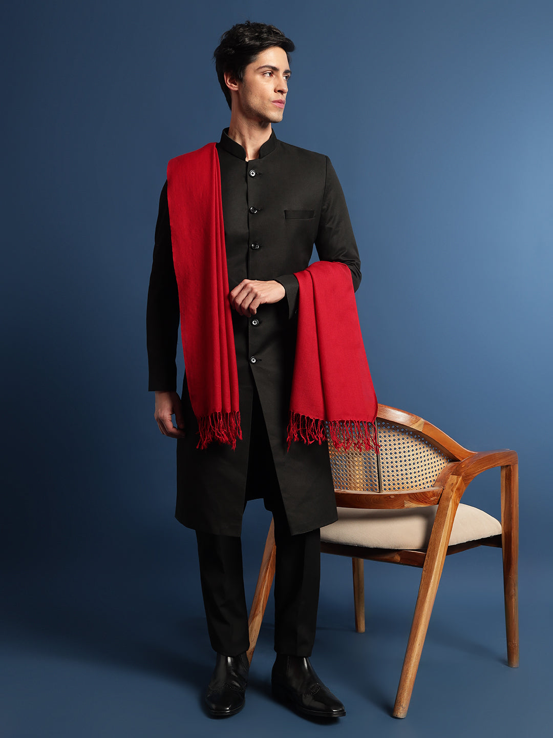 Pashmoda Men Rahmat Fine Wool Melange Stole (Size: 71x203 Cm)