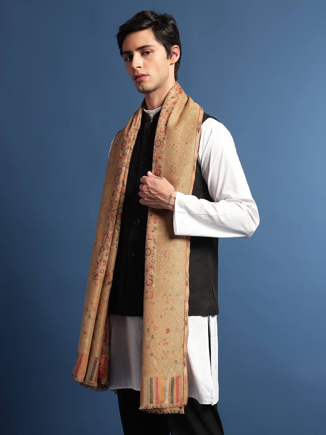 Pashmoda Mens Kaani Shawl (Size: 101x203 Cm)