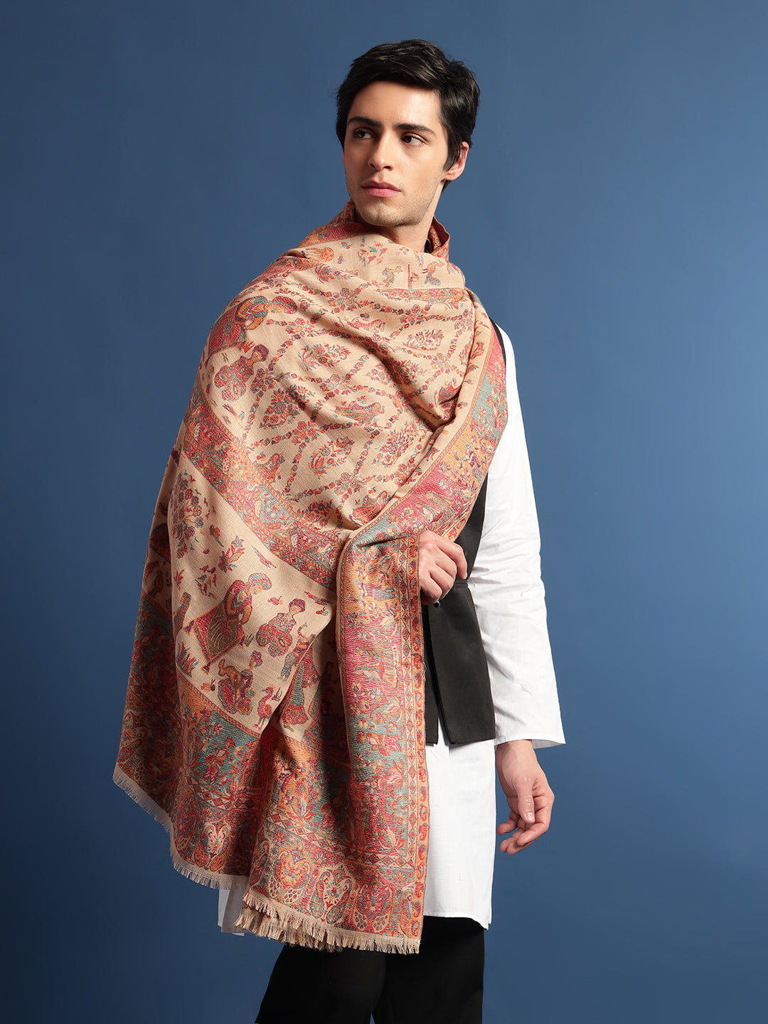 Pashmoda Mens Kaani Shawl (Size: 101x203 Cm)