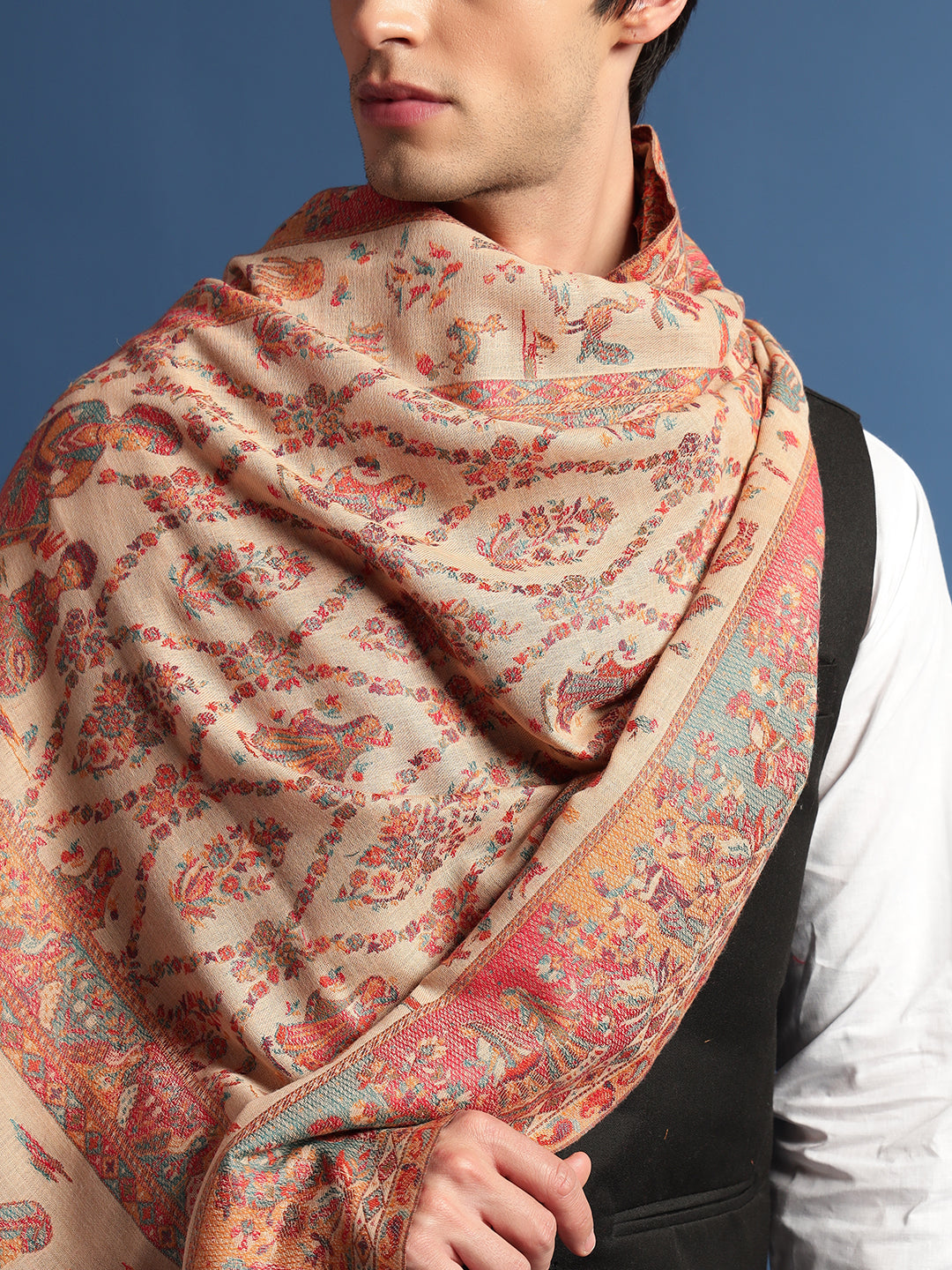 Pashmoda Mens Kaani Shawl (Size: 101x203 Cm)