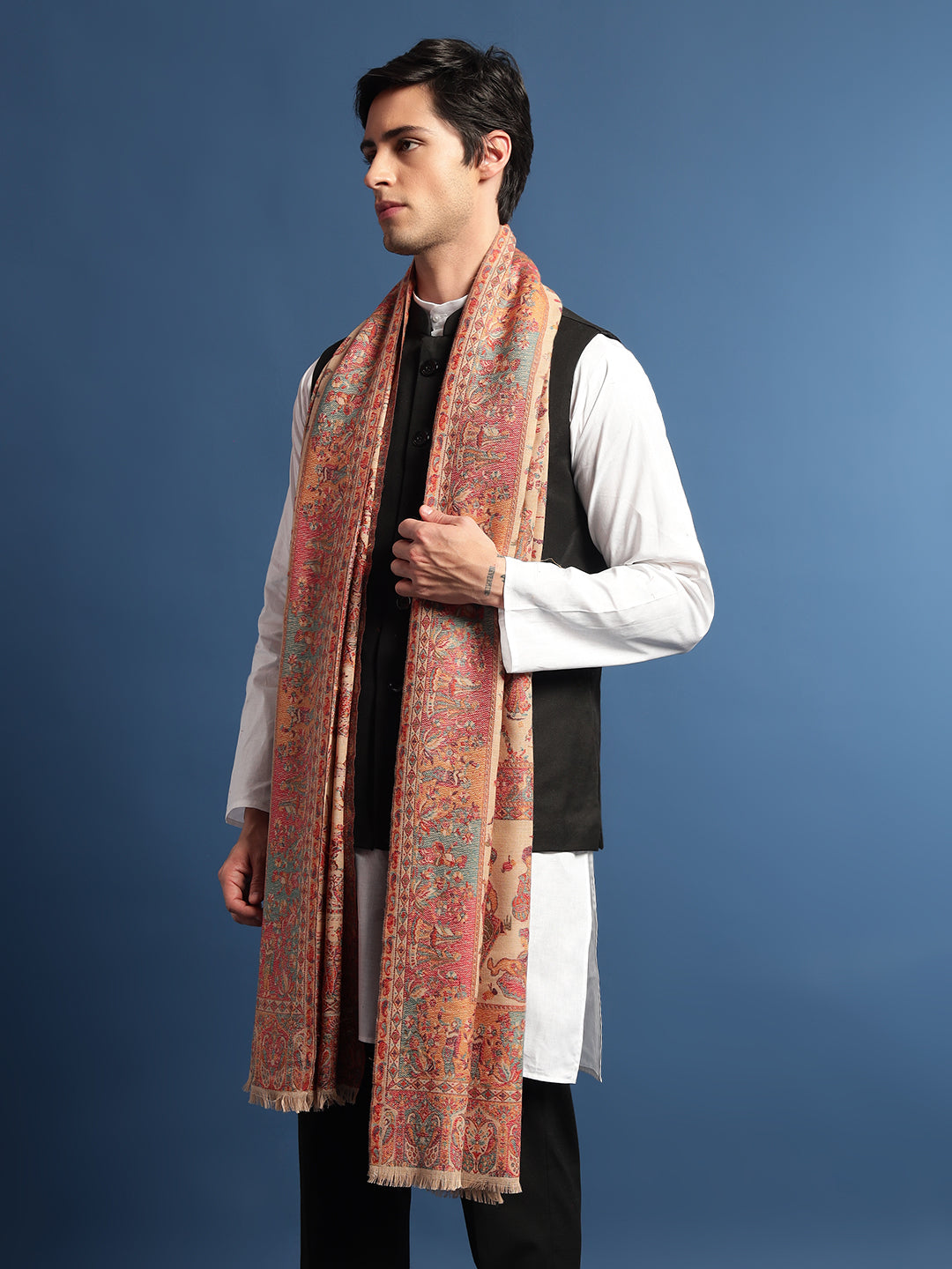 Pashmoda Mens Kaani Shawl (Size: 101x203 Cm)