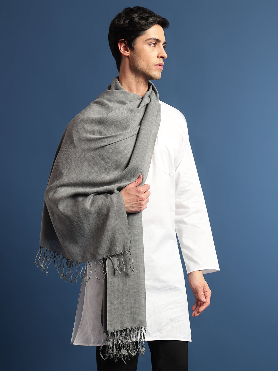 Pashmoda Men Rahmat Fine Wool Melange Stole (Size: 71x203 Cm)