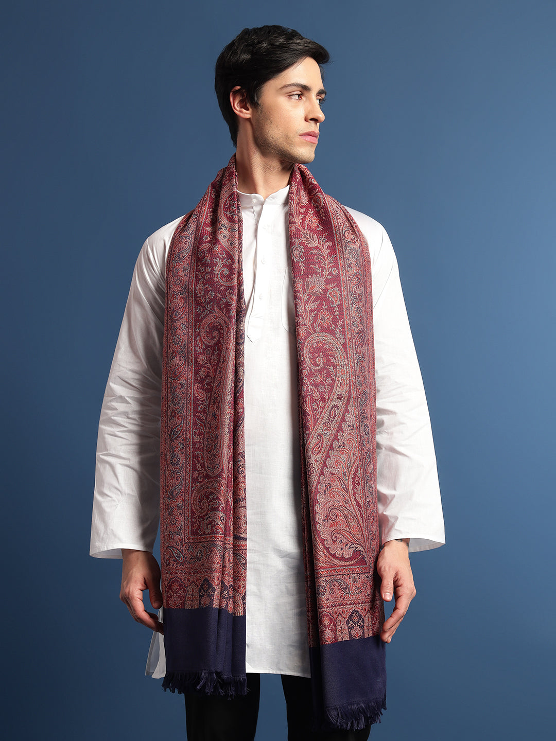 Pashmoda Men Noor Jamawar Shawl (Size: 101x203 Cm)