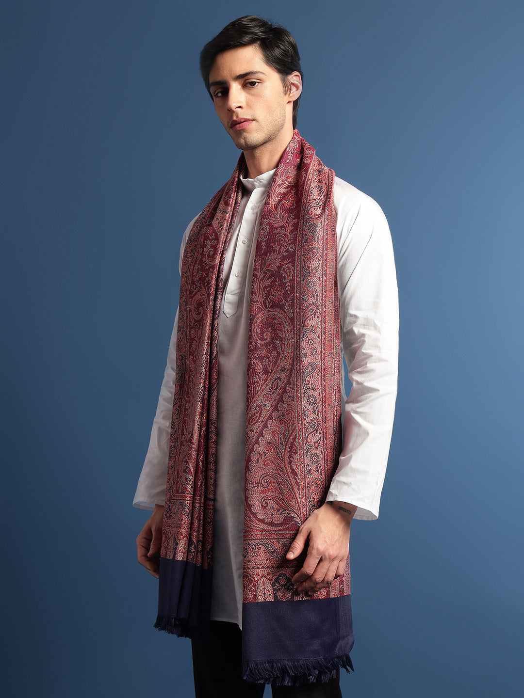 Pashmoda Men Jamawar Shawl (Size: 101x203 Cm)