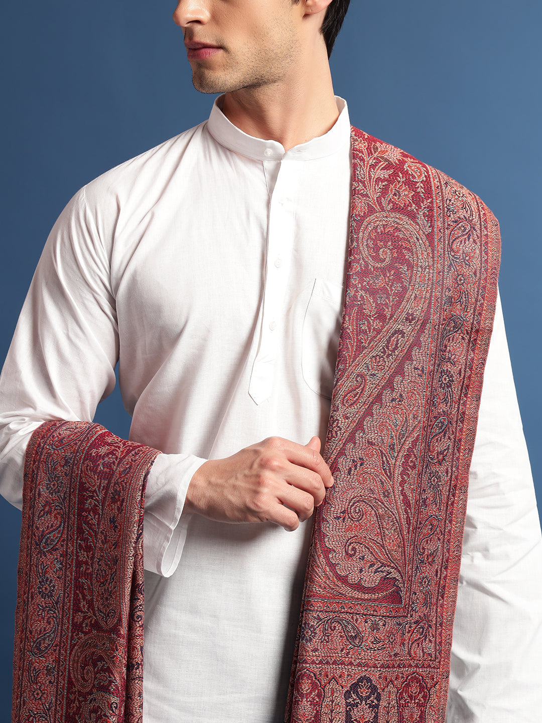 Pashmoda Men Jamawar Shawl (Size: 101x203 Cm)