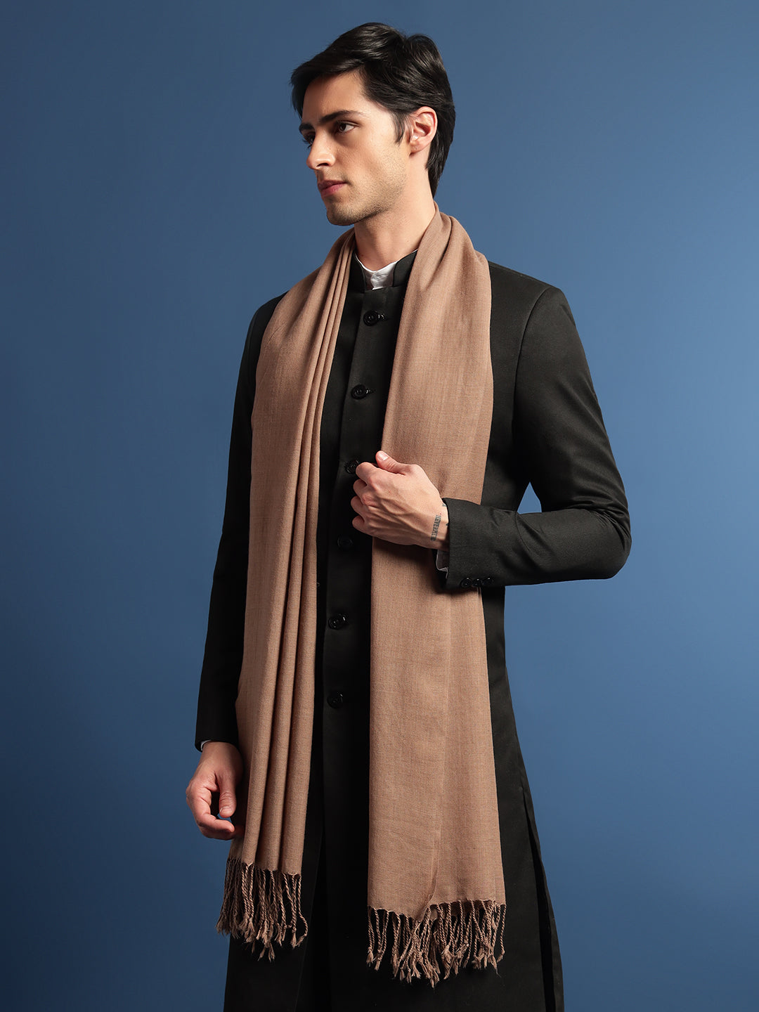 Pashmoda Men Rahmat Fine Wool Melange Stole (Size: 71x203 Cm)