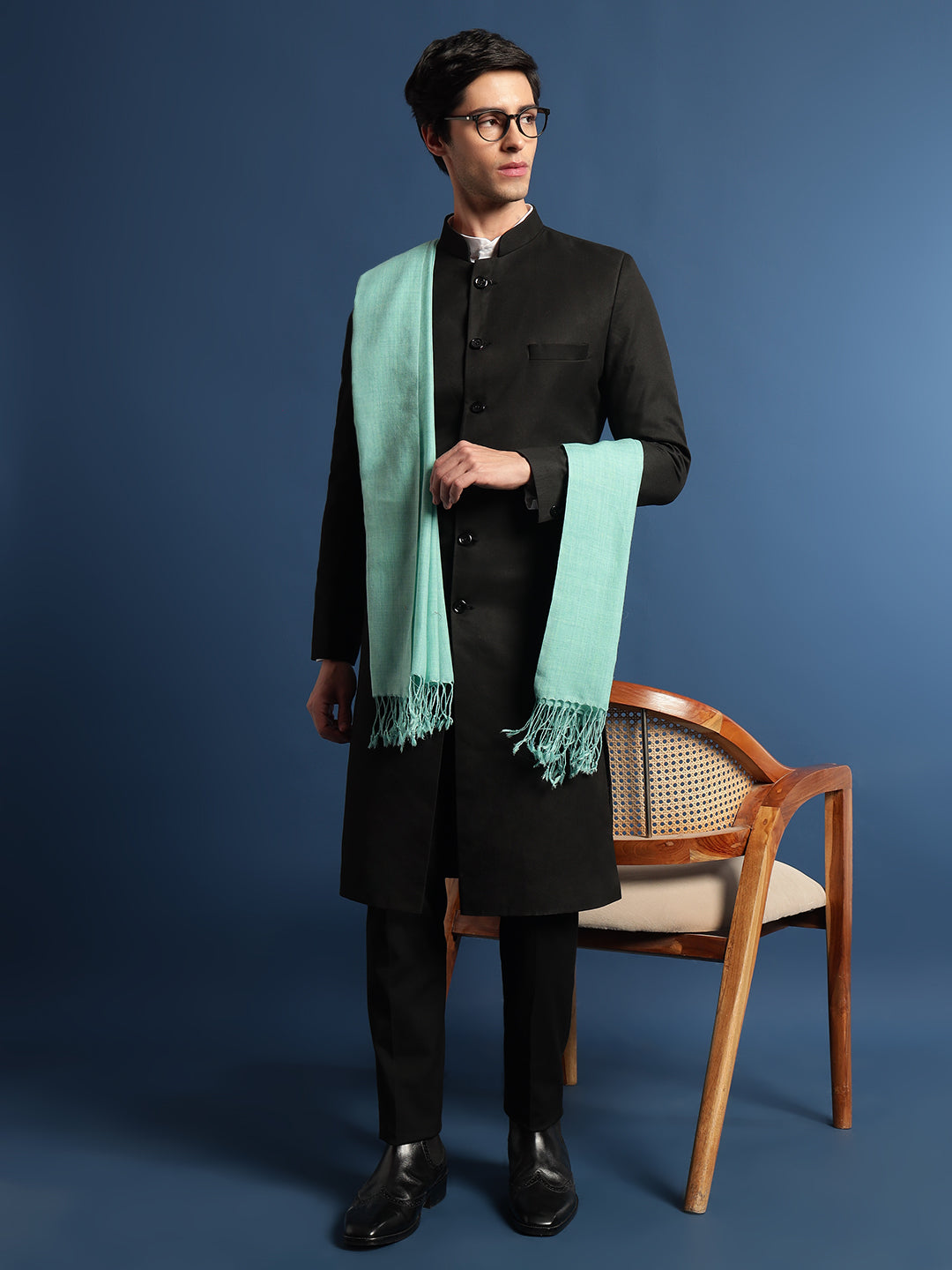 Pashmoda Men Rahmat Fine Wool Melange Stole (Size: 71x203 Cm)