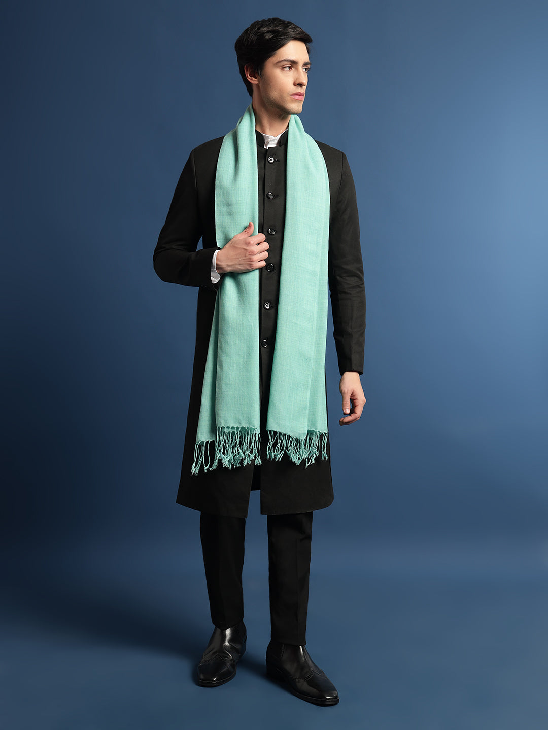 Pashmoda Men Rahmat Fine Wool Melange Stole (Size: 71x203 Cm)