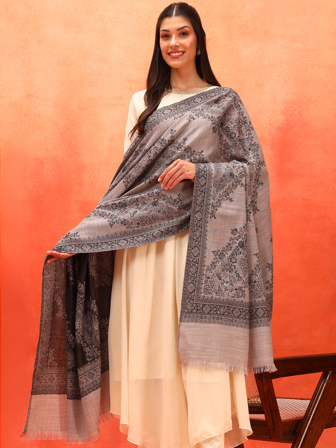 Pashmoda Women Kohsar Kashmiri Jamawar Woven Shawl (Size: 101X203 CM)