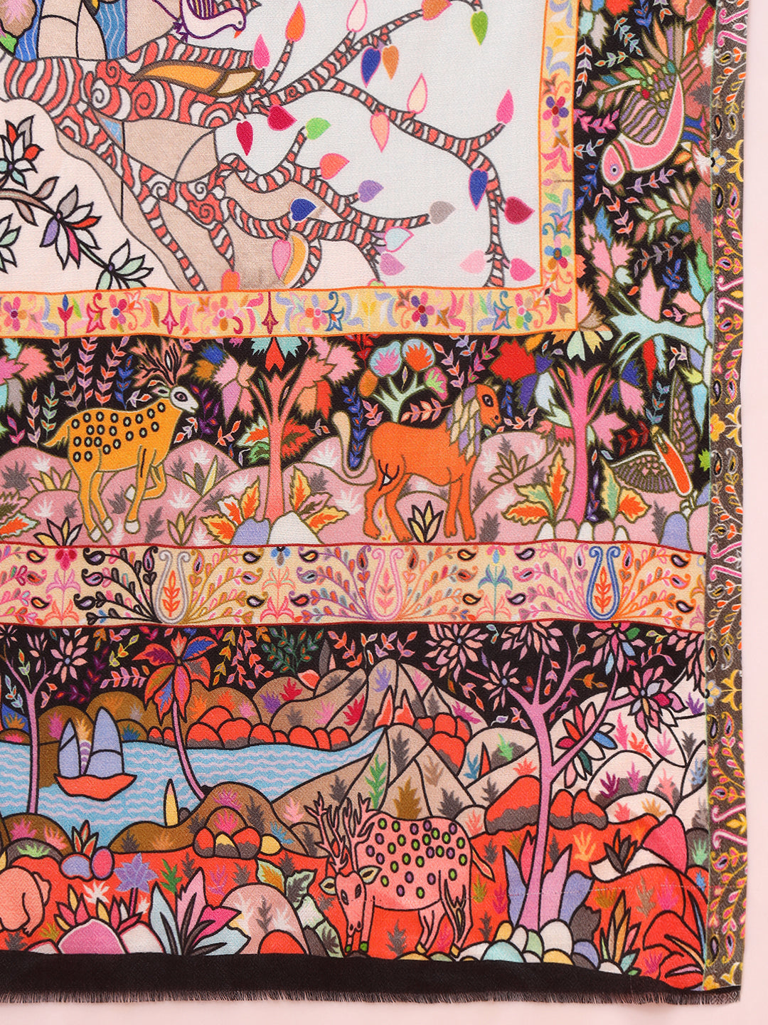 Pashmoda Women Royal Caravan Fine Soft Bamboo Fibre Stole (Size : 71x203 CM)