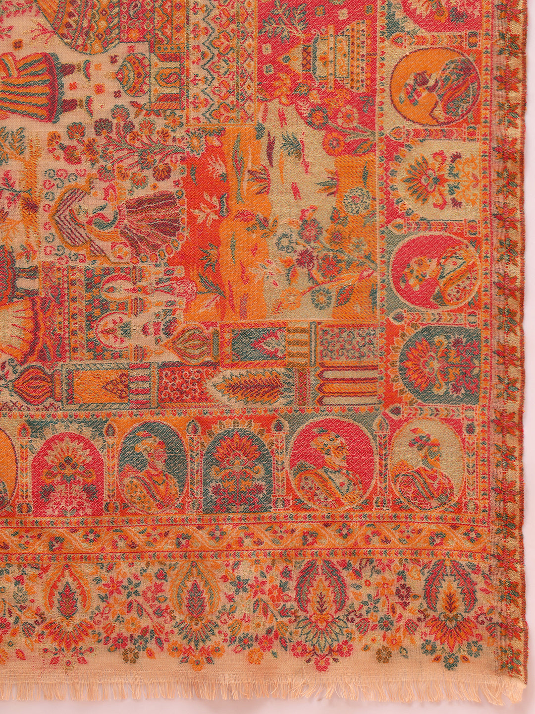 Pashmoda Women Zewar Zari Kaani Fine Wool Shawl (Size: 101X203 CM)