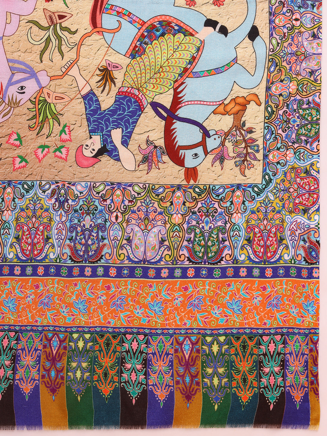 Pashmoda Women Royal Caravan Fine Soft Bamboo Fibre Stole (Size : 71x203 CM)