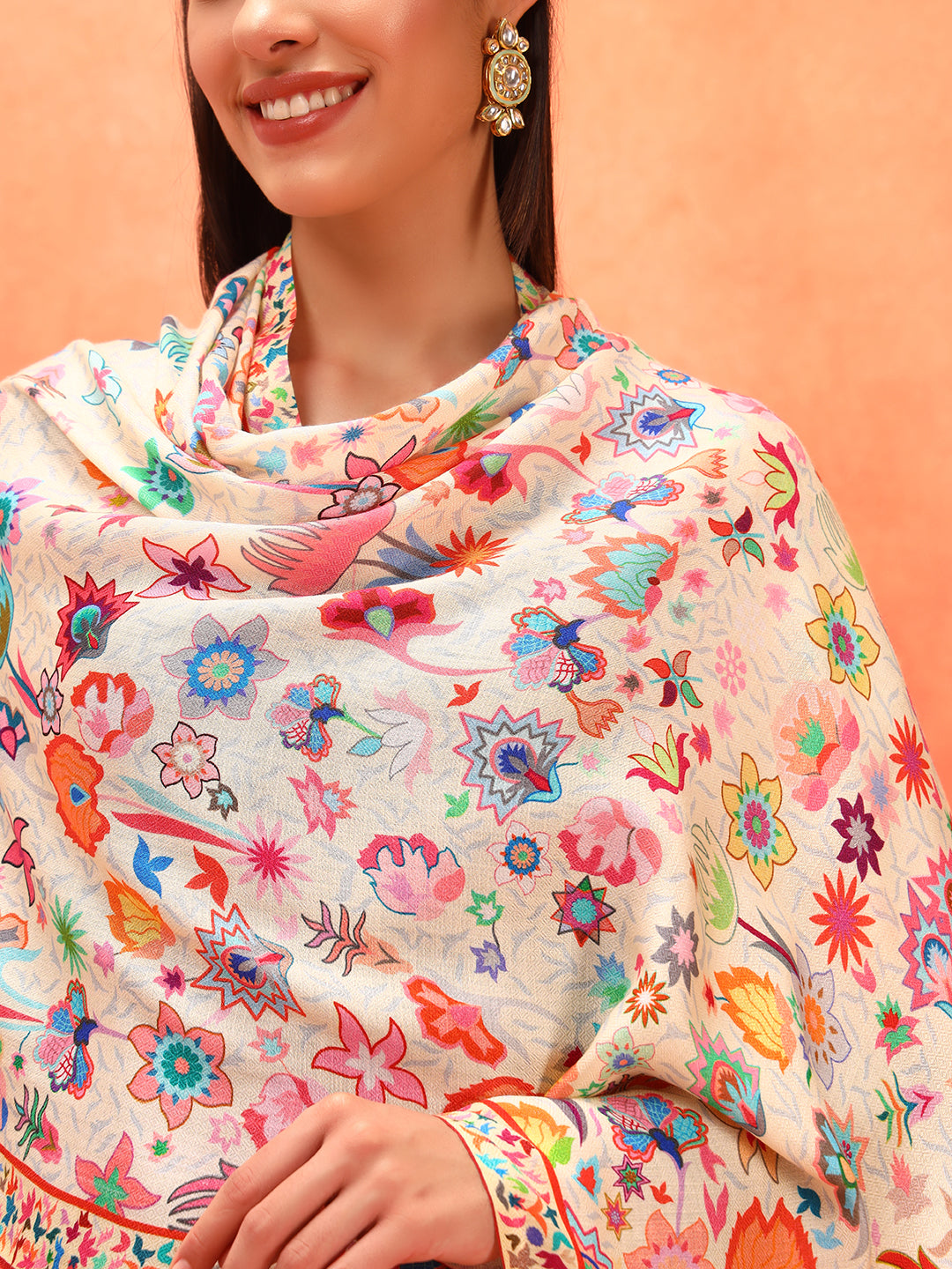 Pashmoda Women Royal Embers Fine Soft Bamboo Fibre Stole (Size: 71x203 CM)