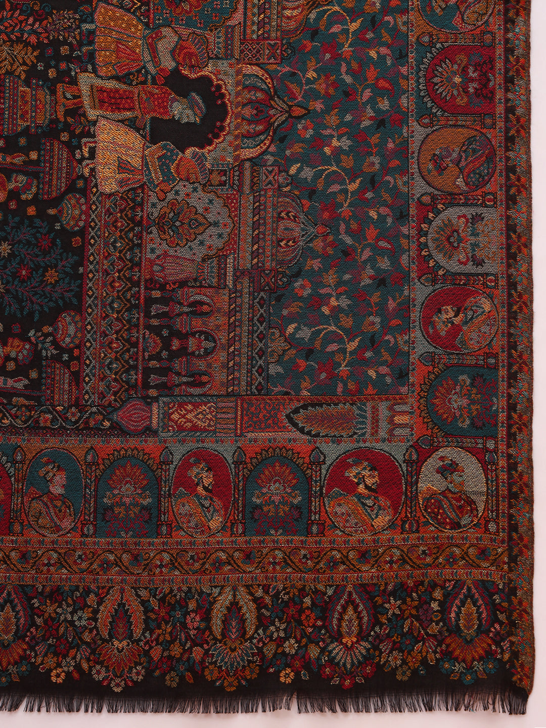 Pashmoda Women Zewar Zari Kaani Fine Wool Shawl (Size: 101X203 CM)