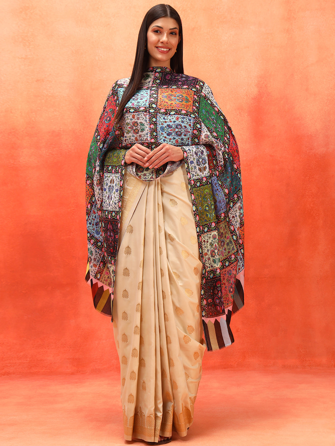 Pashmoda Women Floral Sonata Fine Soft Bamboo Fibre Stole (Size: 71x203 CM)