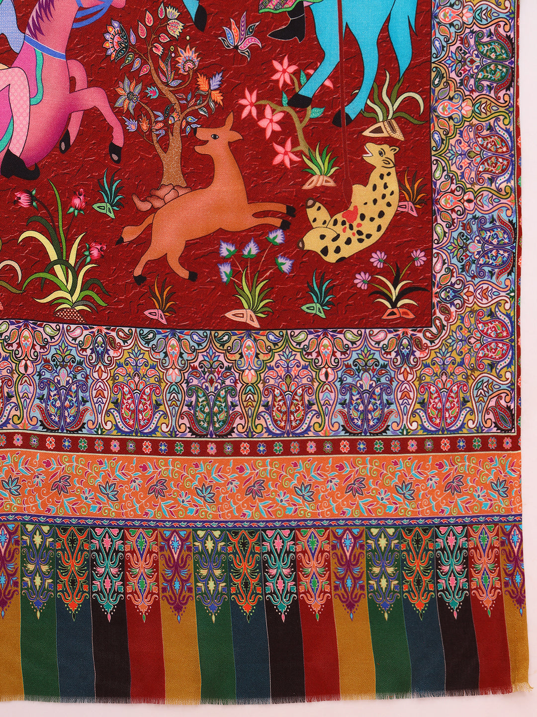 Pashmoda Women Royal Caravan Fine Soft Bamboo Fibre Stole (Size : 71x203 CM)