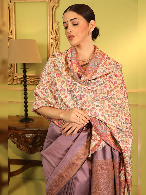 Kaani Wool Blend Kashmiri Shawl (Size 40X80)