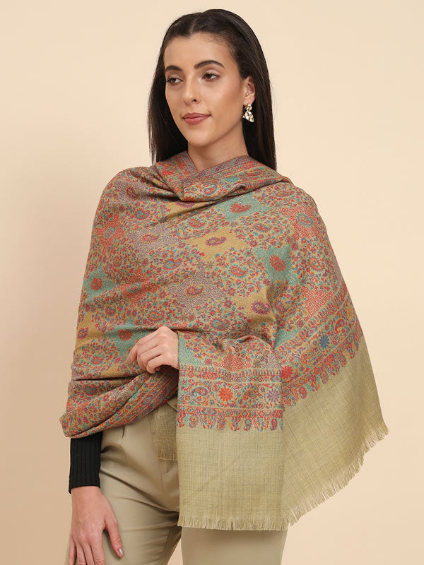 Women’s Nashaat Melange Kaani Wool Shawl (Size 101X203 CM)