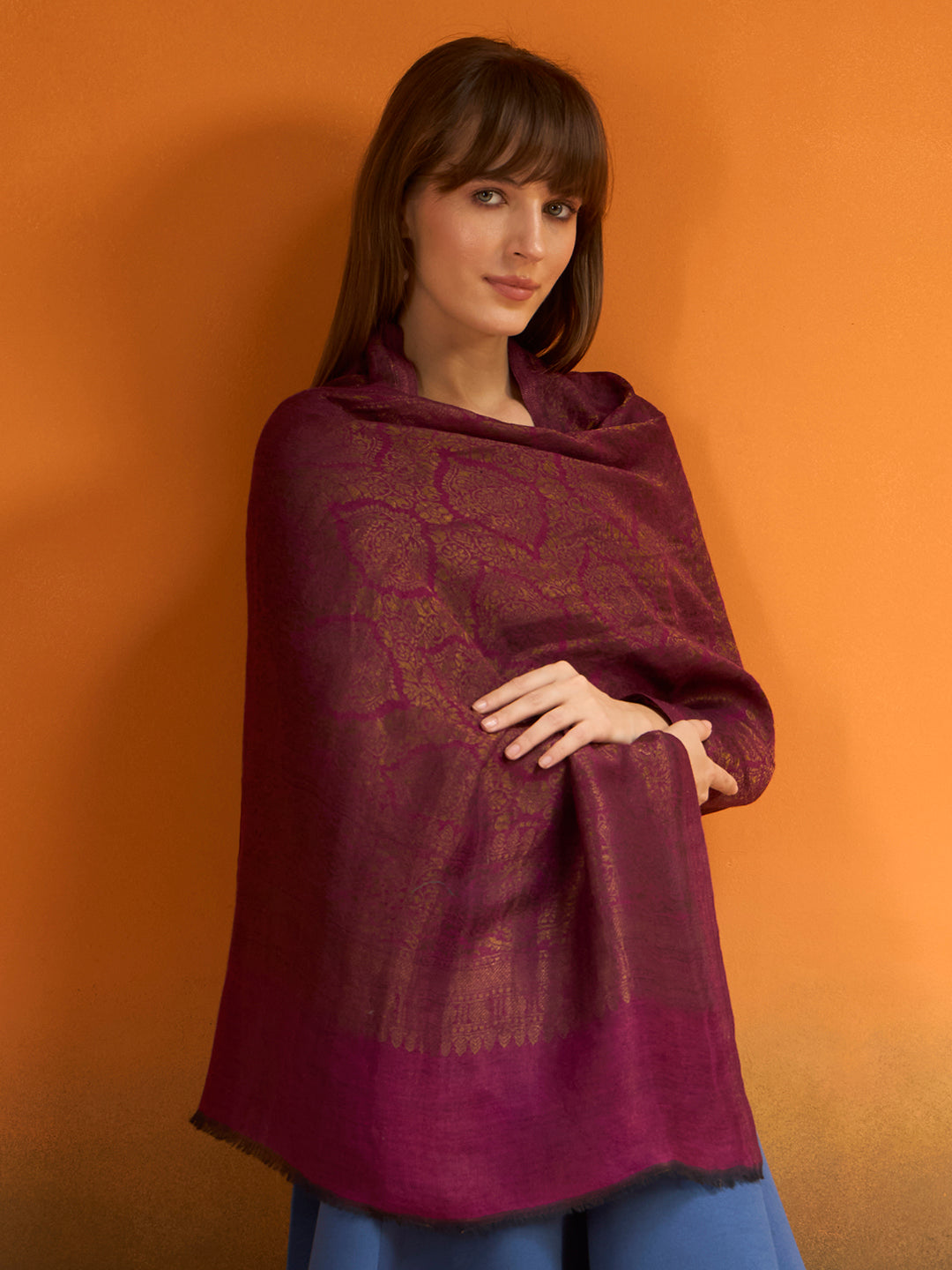 Women Imperial trellis Zari Stole