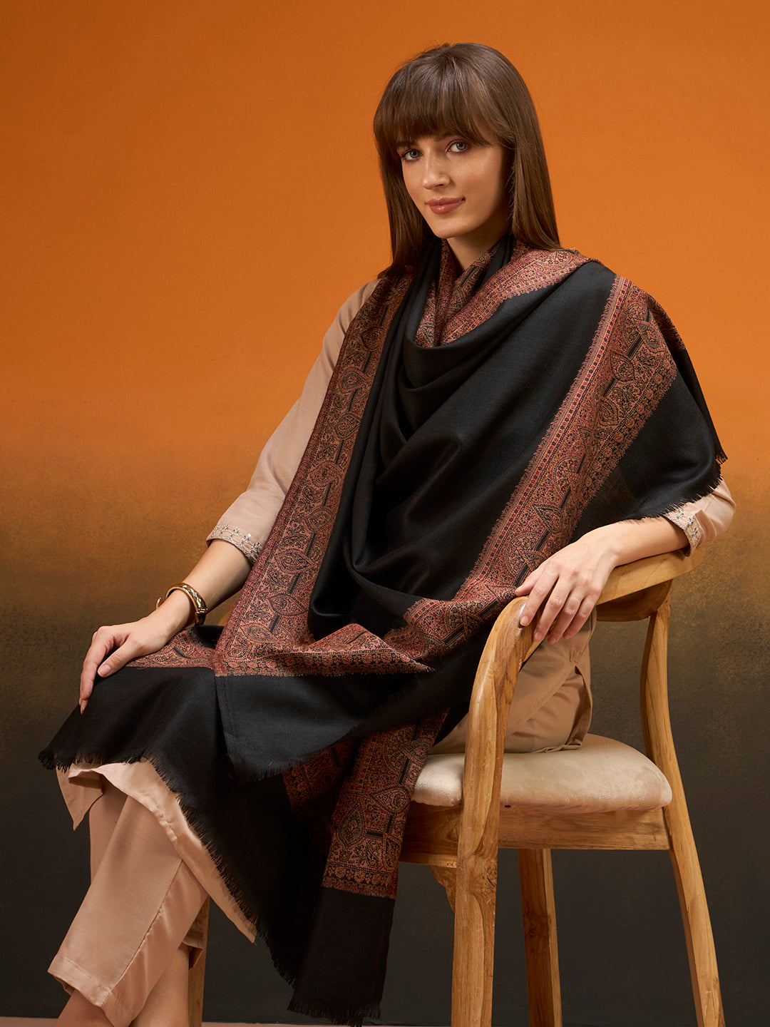 Women Shikoh Kashmiri Jamawar Woven Shawl