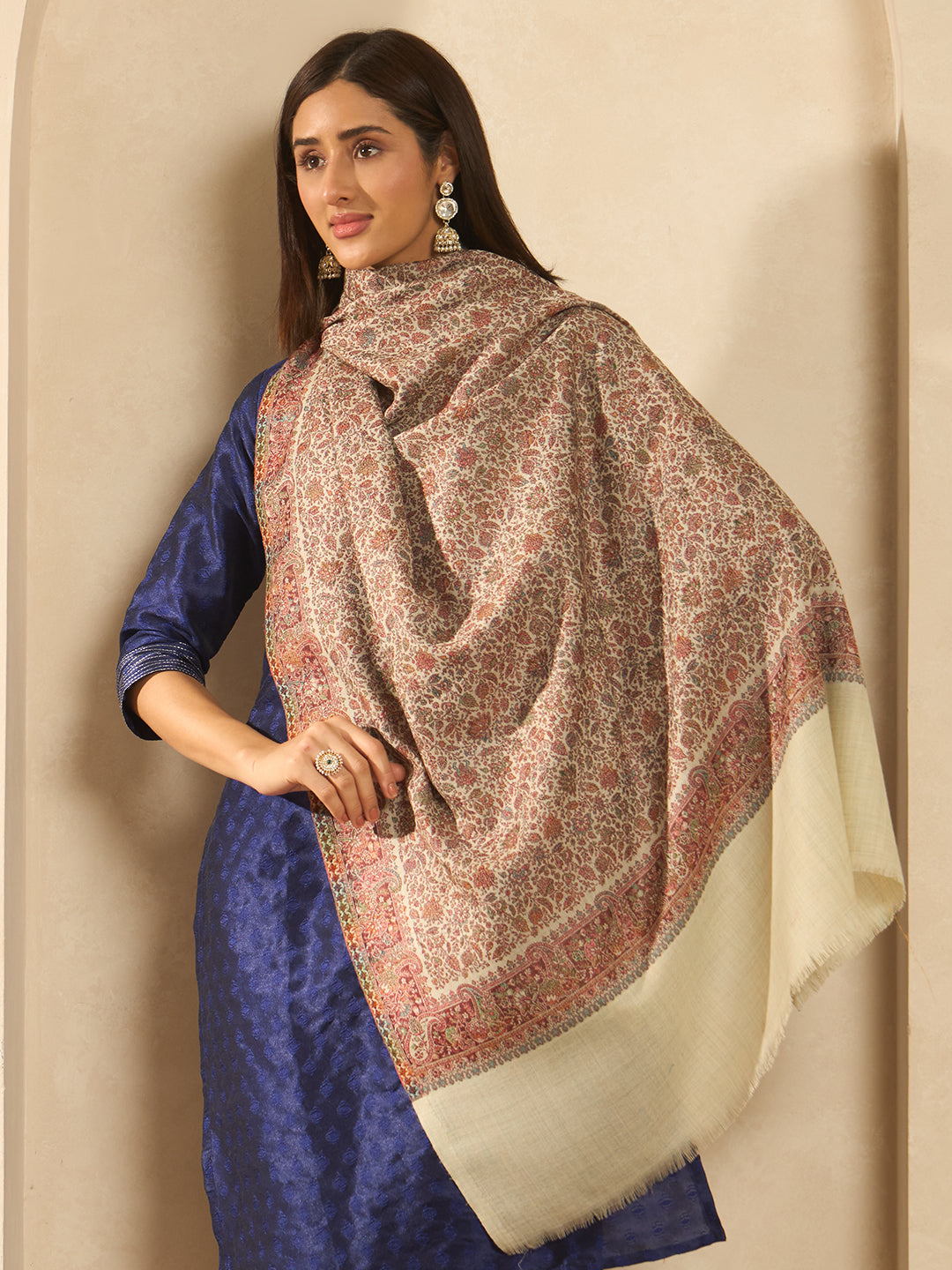 Women Fleur Royale Kashmiri Jamawar Woven Shawl