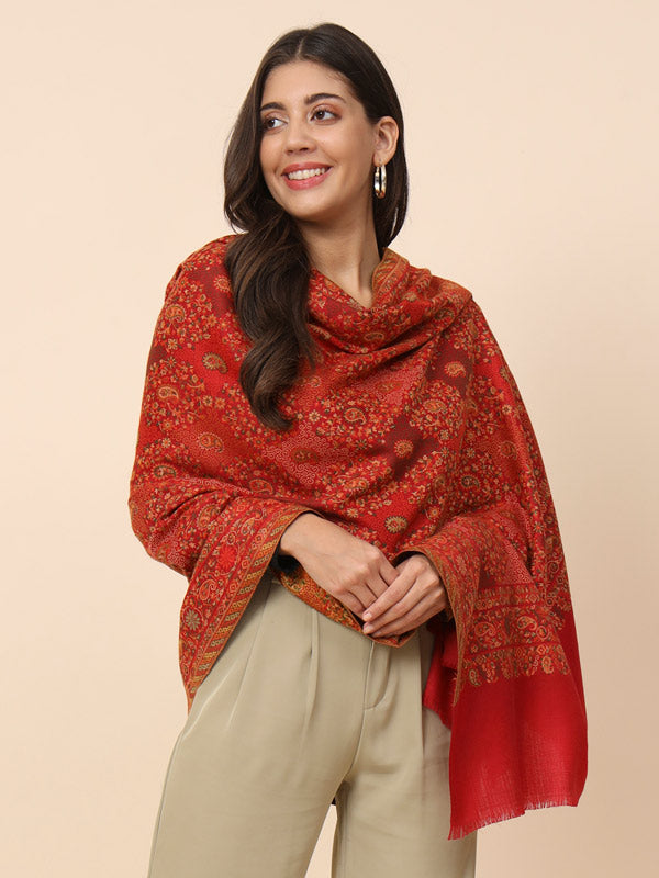 Women’s Nashaat Melange Kaani Wool Shawl (Size 101X203 CM)