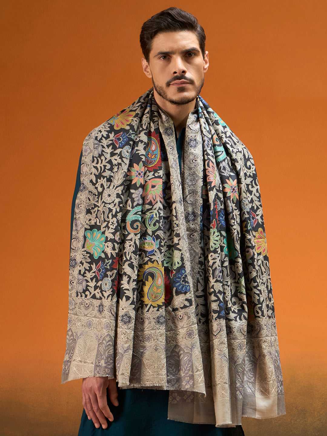 Men Waqar Kalamkari Embroidered Shawl