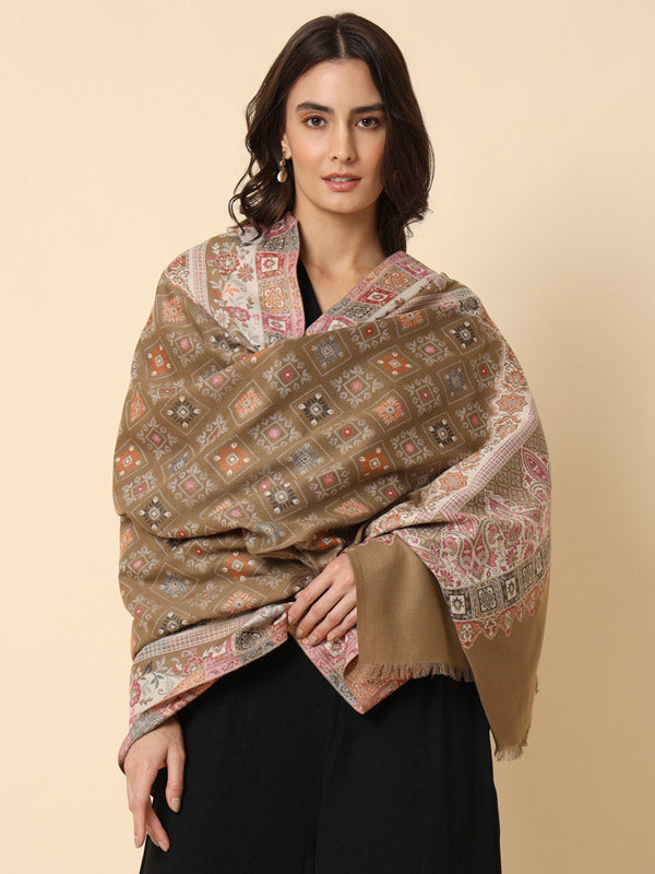 Women's Chaman Kaani Woven Design Shawl (Size: 101 X 203 Cms)