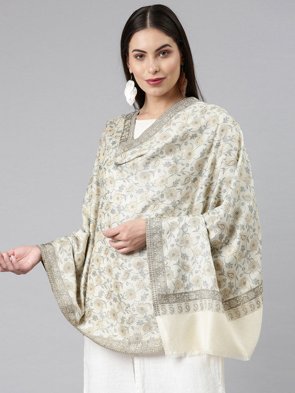 Kaani Stole with Silky Zari Weave, Shawl (Size 72X208 CM)