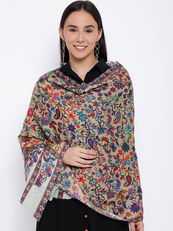 Women's Pure Wool Printed Stole (Size 71X203 CM)