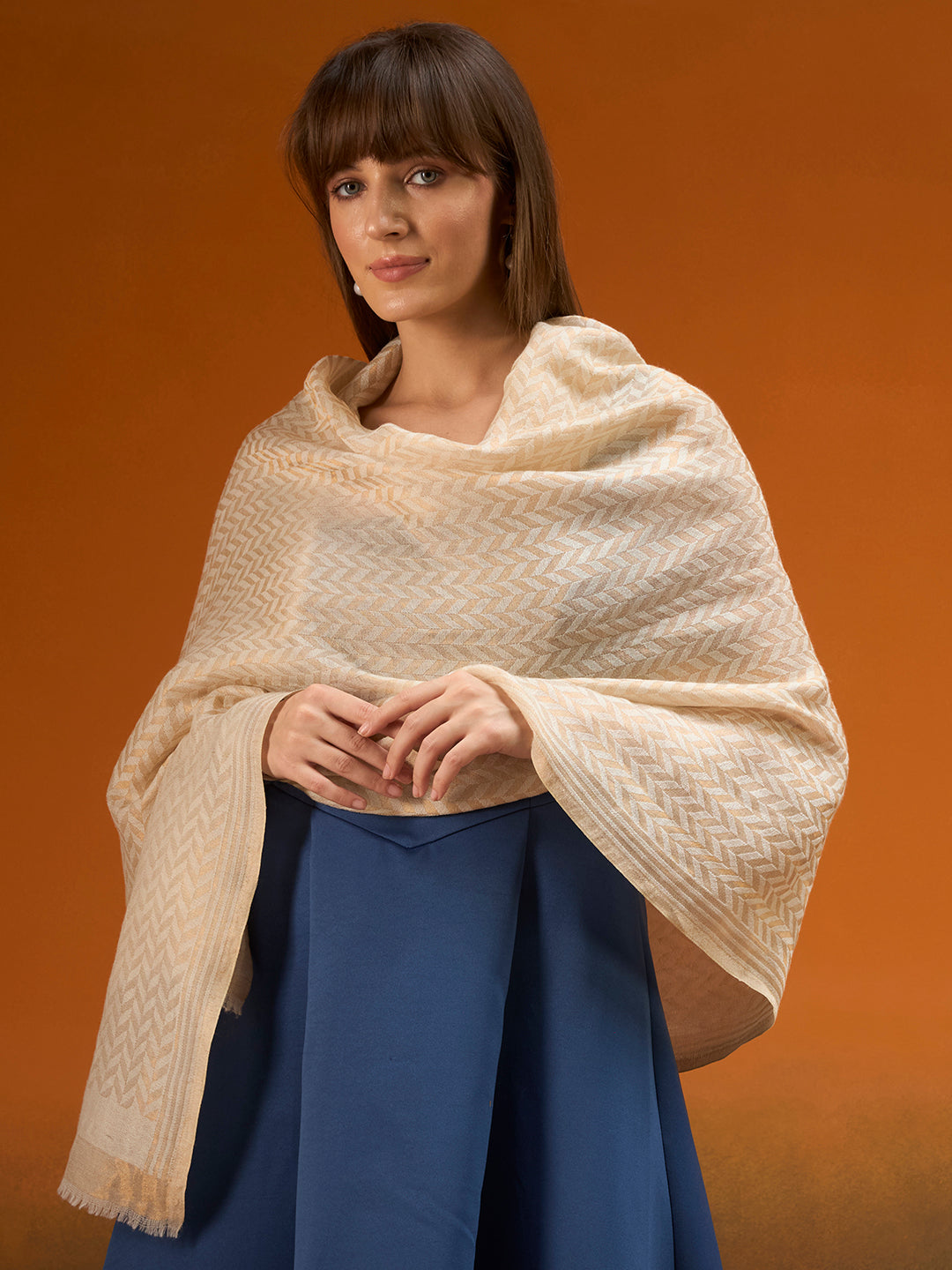 Women Heritage chevron Zari Stole
