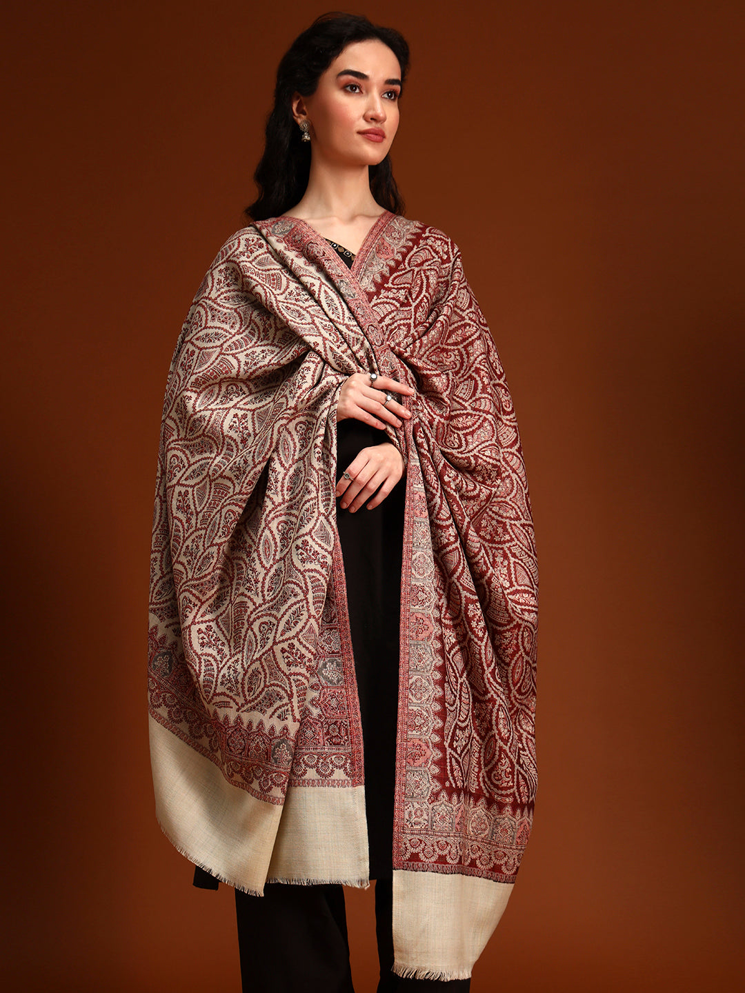 Women Shahi Jaal Kashmiri Jamawar Woven Shawl