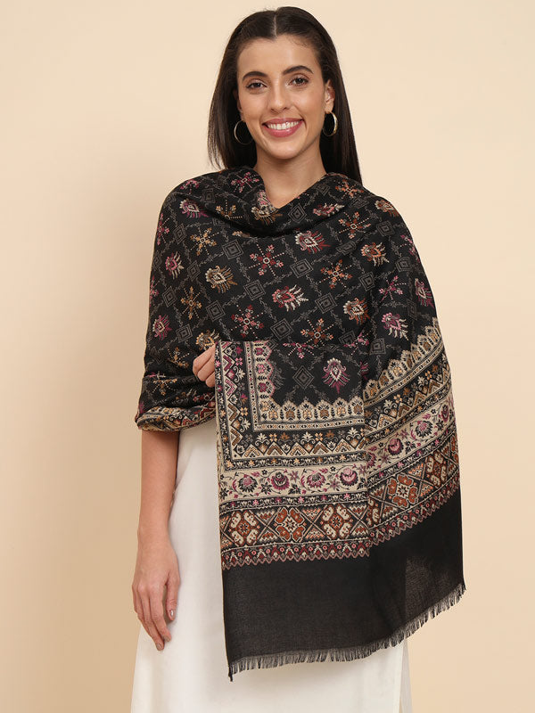 Women Zarif Woven Design Jamawar Shawl (Size 101X203 CM)