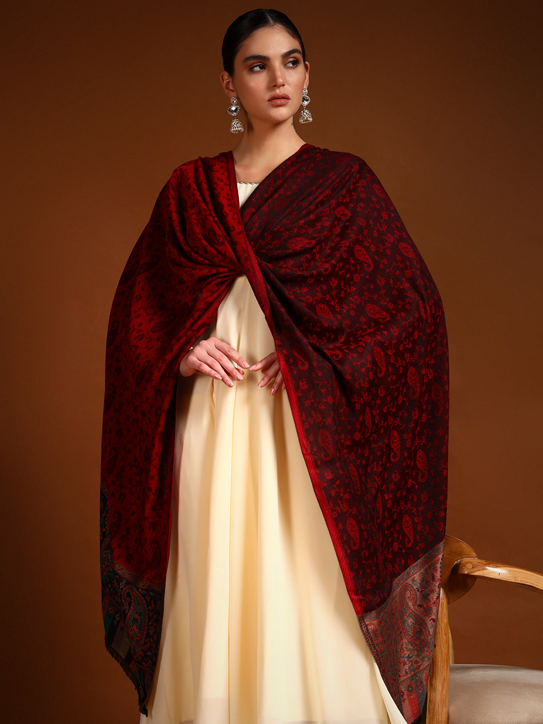 Pashmoda Women Gulpari Kaani Stole (Size : 71X203 CM)