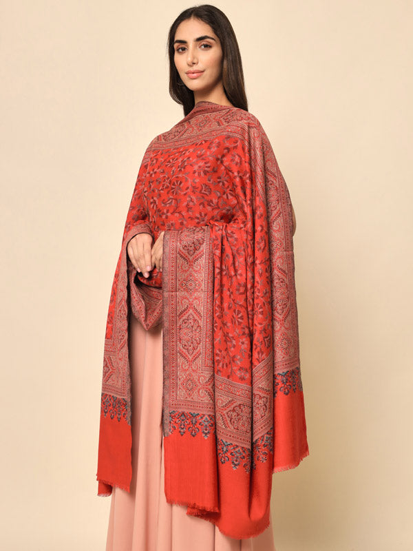 Women Khwabida Woven Design Jamawar Shawl (Size 101X203 CM)