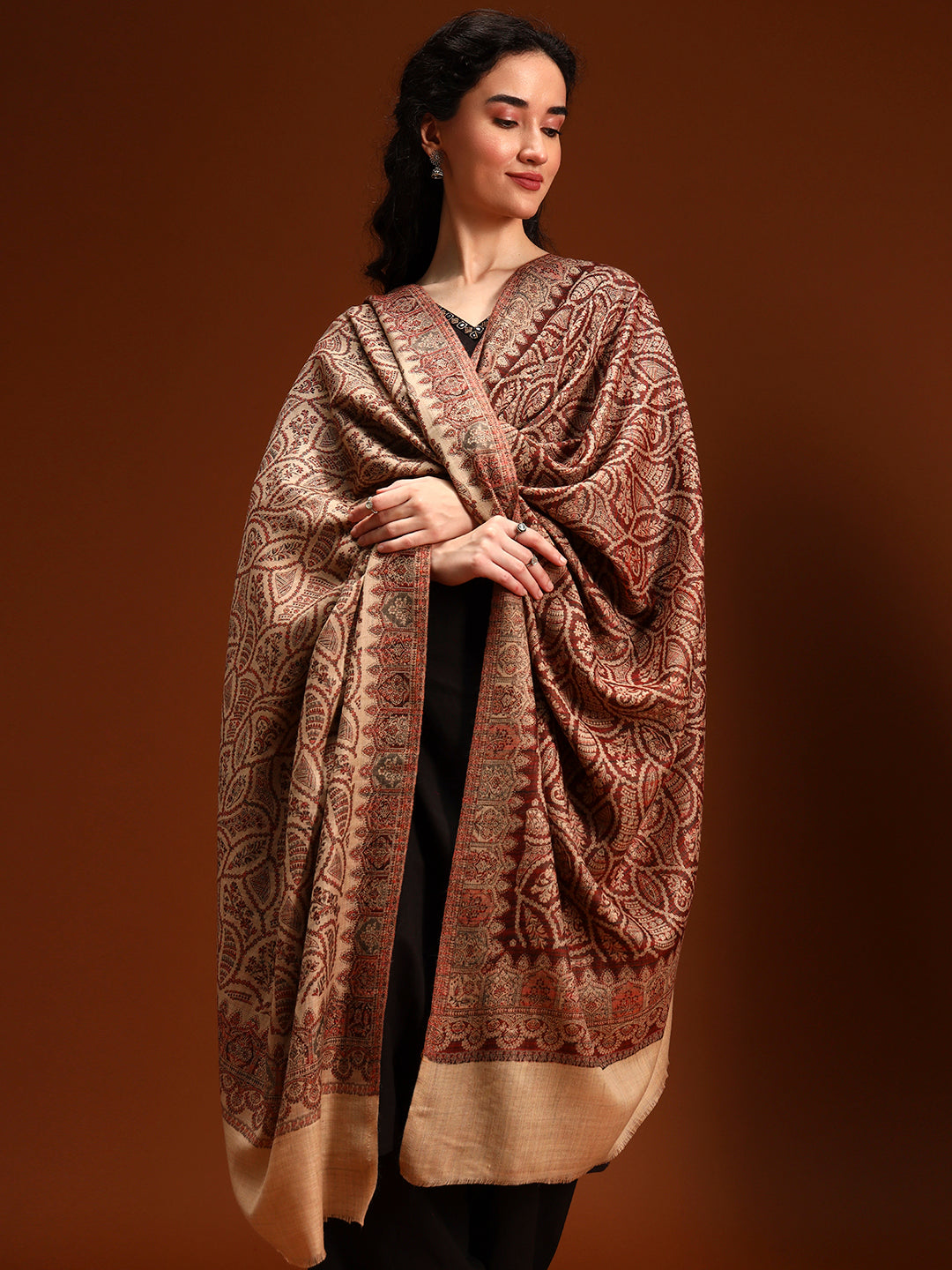 Women Shahi Jaal Kashmiri Jamawar Woven Shawl