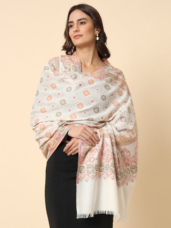 Women's Chaman Kaani Woven Design Shawl (Size: 101 X 203 Cms)