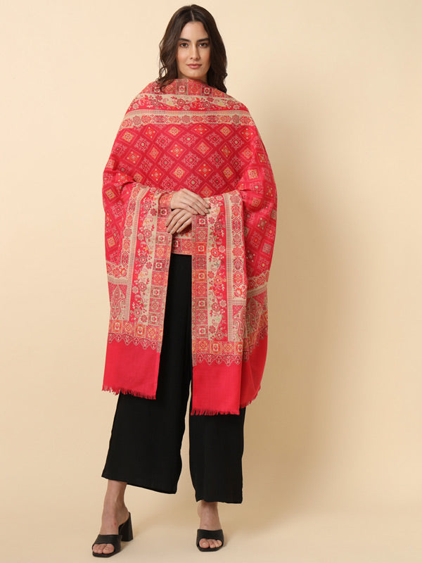 Women's Chaman Kaani Woven Design Shawl (Size: 101 X 203 Cms)