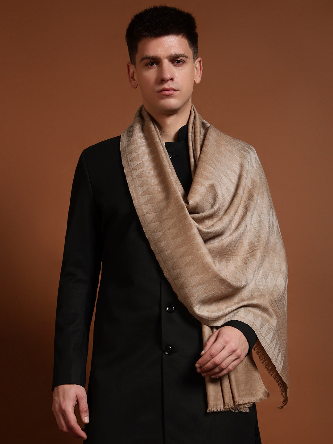 Men Ananta Ikat 100% Pure Wool Checkered Stole