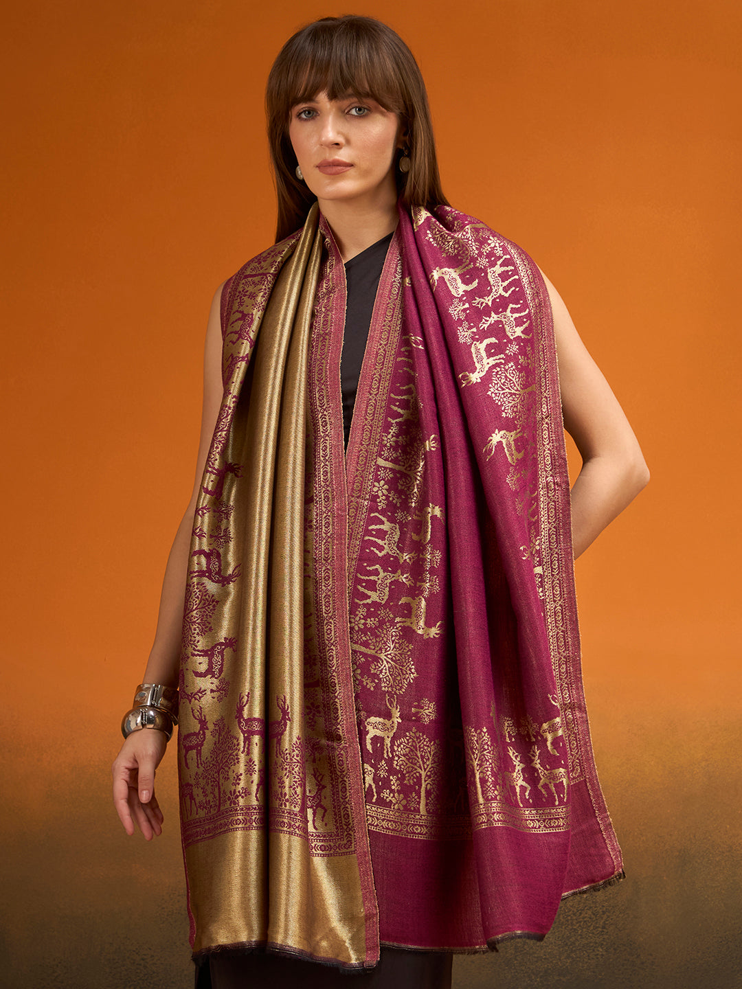 Women Shahi Caravan Zari Stole
