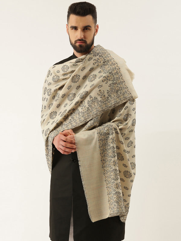 Mens Kaani Shawl, Authentic Kashmiri Luxury Pashmina Style Shawl, Full Gents Lohi, Size 101x203 CM