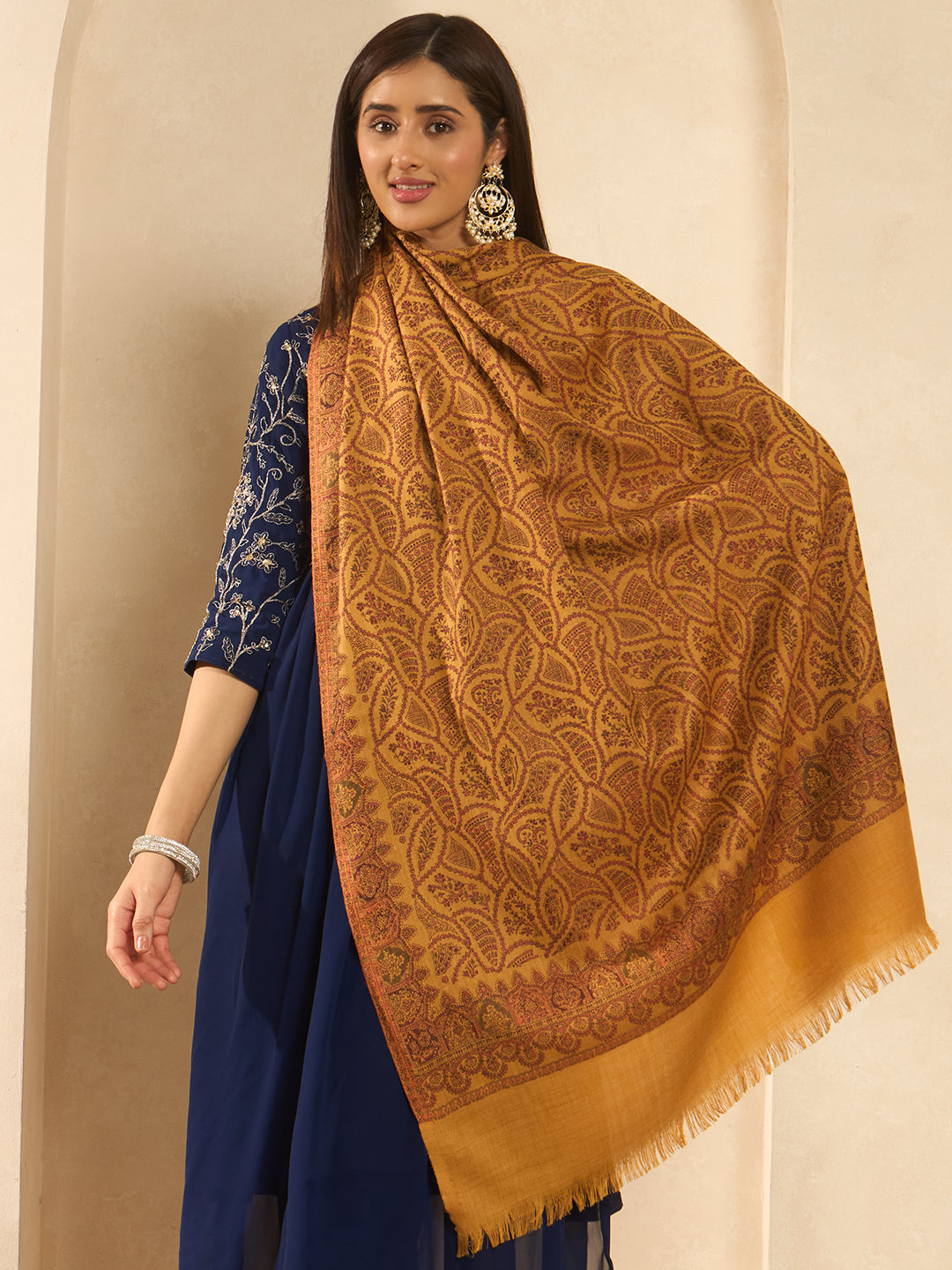 Women Shahi Jaal Kashmiri Jamawar Woven Shawl
