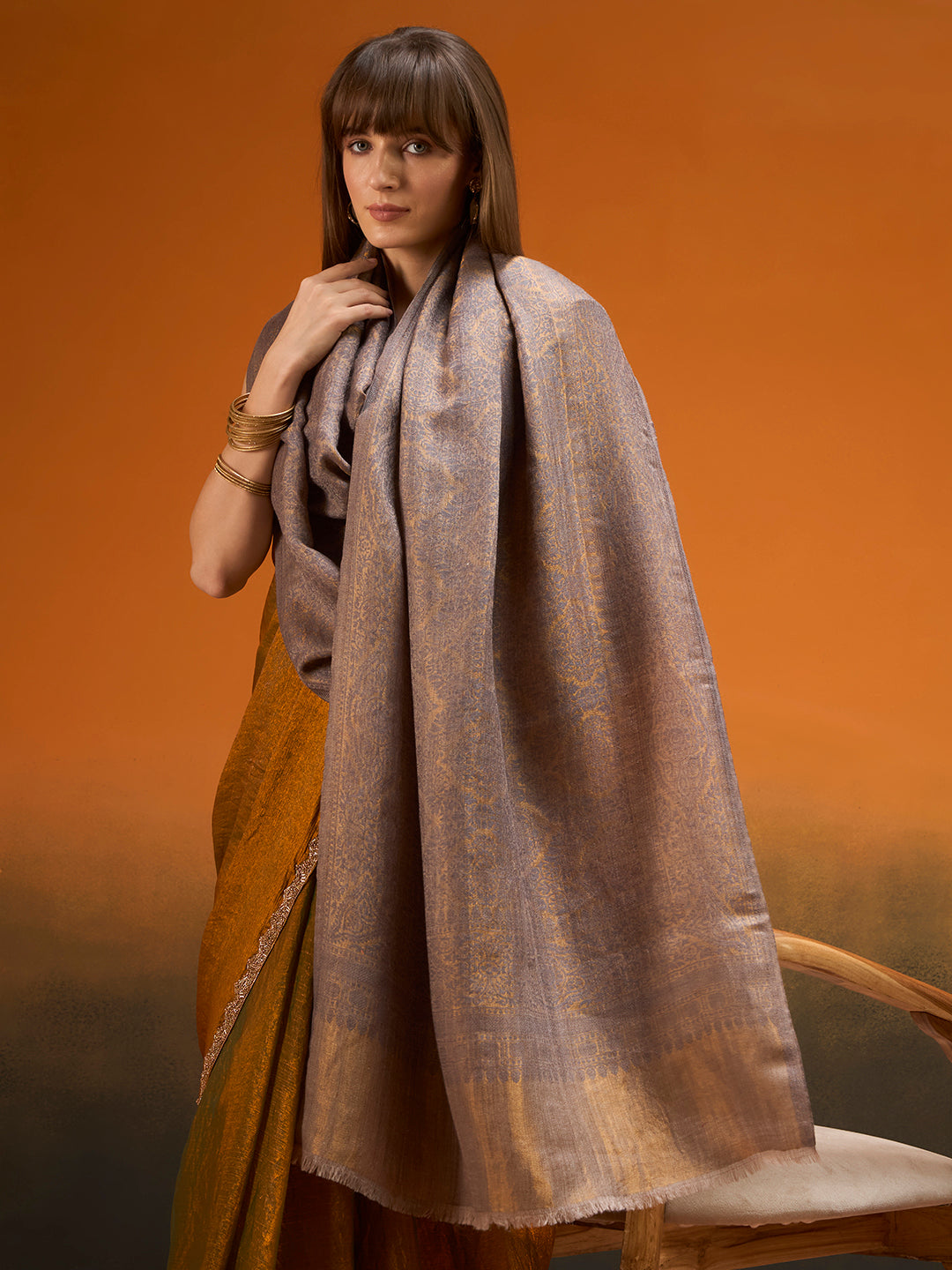 Women Imperial trellis Zari Stole