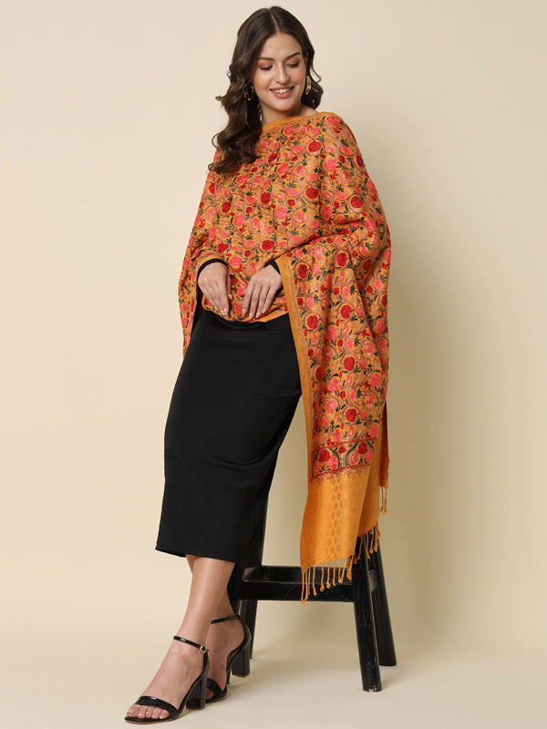 Pashmoda  Women's Embroidered Stole (Size 71X203 CM)