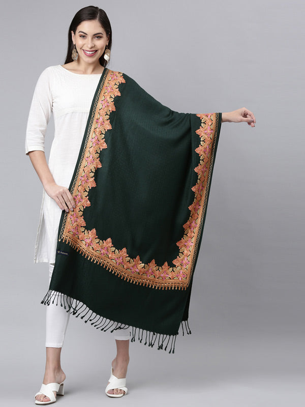 Women's Ghazal Kashmiri Aari Embroidery Stole (Size: 71X203 CM)