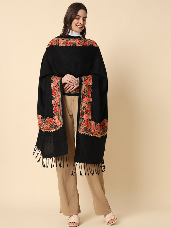 Pashmoda  Women's Embroidered Stole (Size 71X203 CM)