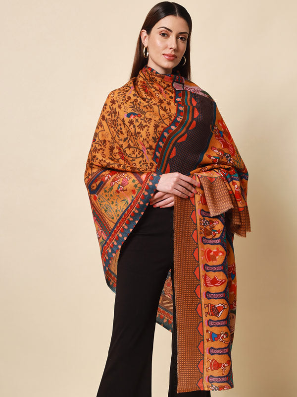 Women's Pure Wool Printed Shawl (Size 101X203 CM)