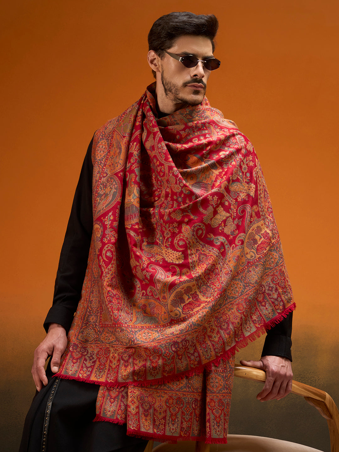 Men Royal gulistan Shawl Fine Wool Kaani Shawl