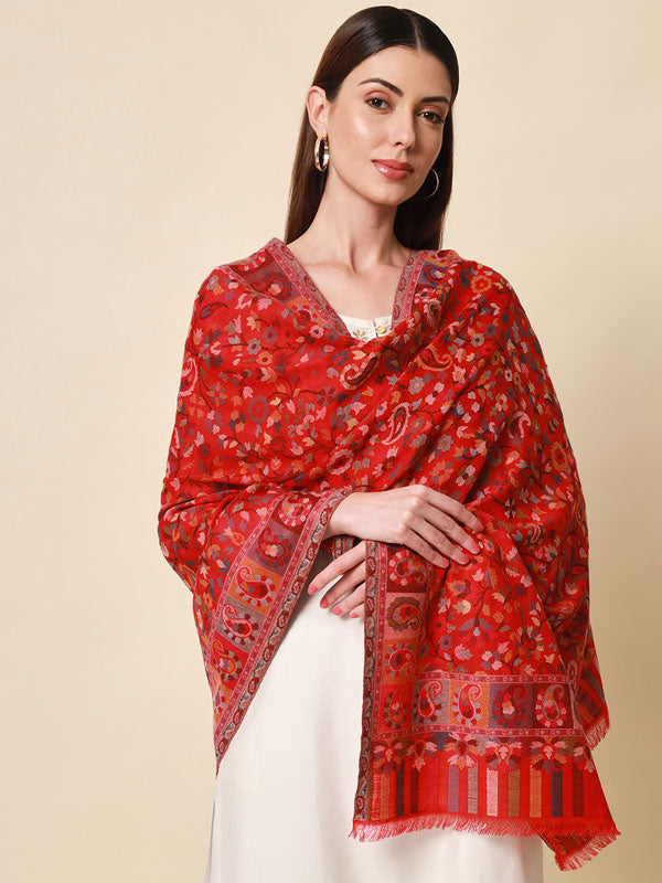 Women's Kaani Wool Blend Kashmiri Shawl (Size 101X203 CM)