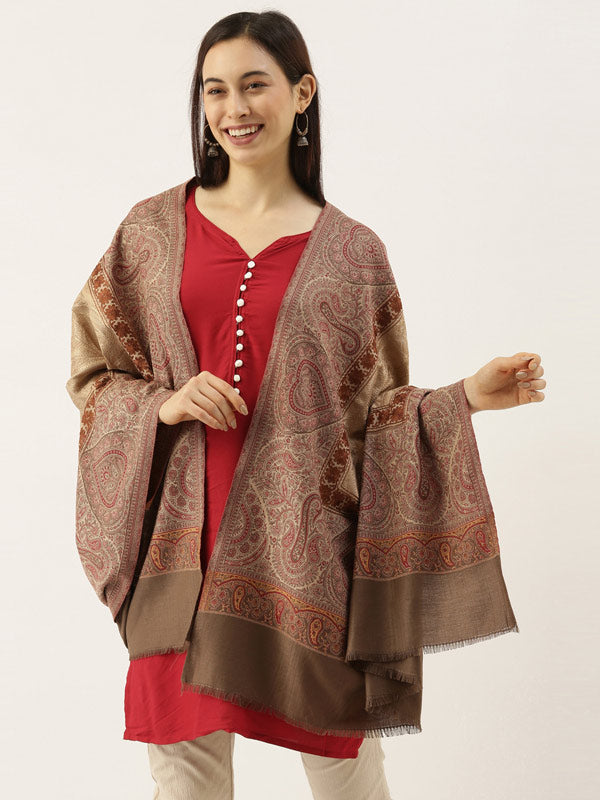 Women's Kashmiri Jamawar Shawl (Size: 101 X 203 CM)